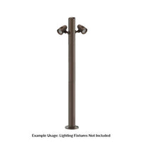 5 Foot Modular Light Pole - 2 Foot Base Height - 2 Foot Extension - 2 Lamp Holder Section  - Bronze Finish