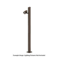 5 Foot Modular Light Pole - 2 Foot Base Height - 2 Foot Extension - 1 Lamp Holder Section  - Bronze Finish