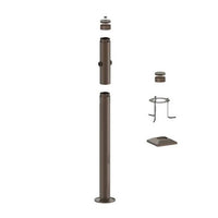 4 Foot Modular Light Pole - 3 Foot Base Height - 2 Lamp Holder Section - 1/2 Inch Threaded Hub Cap - Bronze Finish
