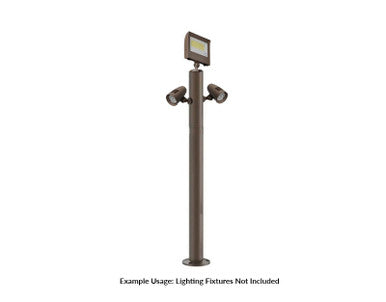 4 Foot Modular Light Pole - 3 Foot Base Height - 2 Lamp Holder Section - 1/2 Inch Threaded Hub Cap - Bronze Finish