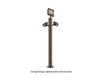 4 Foot Modular Light Pole - 3 Foot Base Height - 2 Lamp Holder Section - 1/2 Inch Threaded Hub Cap - Bronze Finish