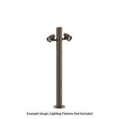 4 Foot Modular Light Pole - 3 Foot Base Height - 2 Lamp Holder Section  - Bronze Finish
