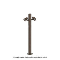 4 Foot Modular Light Pole - 3 Foot Base Height - 2 Lamp Holder Section  - Bronze Finish