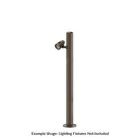 4 Foot Modular Light Pole - 3 Foot Base Height - 1 Lamp Holder Section  - Bronze Finish