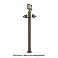 4 Foot Modular Light Pole - 2 Foot Base Height - 1 Foot Extension - 2 Lamp Holder Section - 1/2 Inch Threaded Hub Cap - Bronze Finish