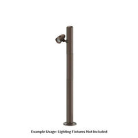 4 Foot Modular Light Pole - 2 Foot Base Height - 1 Foot Extension - 1 Lamp Holder Section  - Bronze Finish