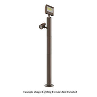 4 Foot Modular Light Pole - 2 Foot Base Height - 1 Foot Extension - 1 Lamp Holder Section - 1/2 Inch Threaded Hub Cap - Bronze Finish