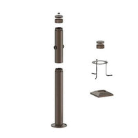 3 Foot Modular Light Pole - 2 Foot Base Height - 2 Lamp Holder Section - 1/2 Inch Threaded Hub Cap - Bronze Finish