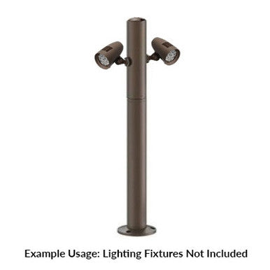 3 Foot Modular Light Pole - 2 Foot Base Height - 2 Lamp Holder Section  - Bronze Finish