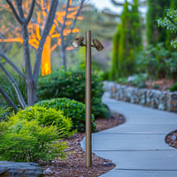 3 Foot Modular Light Pole - 2 Foot Base Height - 2 Lamp Holder Section  - Bronze Finish