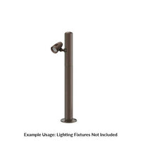 3 Foot Modular Light Pole - 2 Foot Base Height - 1 Lamp Holder Section  - Bronze Finish