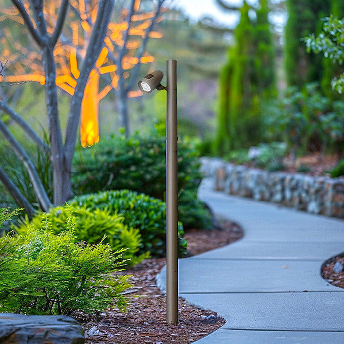 3 Foot Modular Light Pole - 2 Foot Base Height - 1 Lamp Holder Section  - Bronze Finish