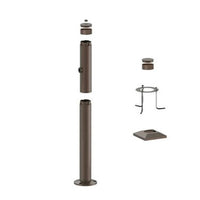 3 Foot Modular Light Pole - 2 Foot Base Height - 1 Lamp Holder Section - 1/2 Inch Threaded Hub Cap - Bronze Finish