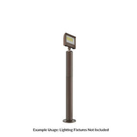 3 Foot Modular Light Pole - 2 Foot Base Height - 1 Foot Extension - 1/2 Inch Threaded Hub Cap - Bronze Finish