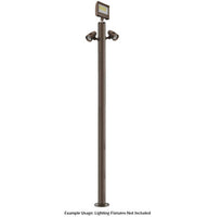 10 Foot Modular Light Pole - 5 Foot Base Height - 4 Foot Extension - 2 Lamp Holder Section - 1/2 Inch Threaded Hub Cap - Bronze Finish