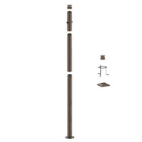 10 Foot Modular Light Pole - 5 Foot Base Height - 4 Foot Extension - 2 Lamp Holder Section  - Bronze Finish
