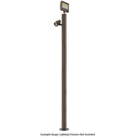 10 Foot Modular Light Pole - 5 Foot Base Height - 4 Foot Extension - 1 Lamp Holder Section - 1/2 Inch Threaded Hub Cap - Bronze Finish