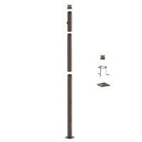 10 Foot Modular Light Pole - 5 Foot Base Height - 4 Foot Extension - 1 Lamp Holder Section  - Bronze Finish