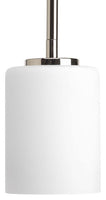 Replay Collection One-Light Polished Nickel Etched White Glass Modern Mini-Pendant Light