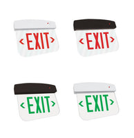 LED Edge-lit Exit Signs - Surface Mounted - 120-77V - Many Combinations of Finishes for Letters, Panel, and Housing