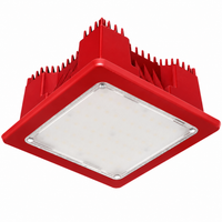 Recessed Canopy,LED,Switchable Lumens 13,000LM, 10,000LM, 7,500LM,5000K ,90CRI,Symmetric Frost Lens,120-277V,11.5IN Square Bezel,Sheetz Red