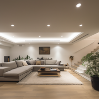 6 Inch Round LED Gimbaled Downlight - 15W - 1400 Lumens - 120V - Color Temperature Selectable 27K/30K/35K/40K/50K - White Finish - No Recess Can Required