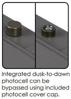 90 Watt LED Wallpack  w Photocell and Cap - 11700 Lumens - 5000K Daylight - 120-277V - With Photocell - Bronze Finish
