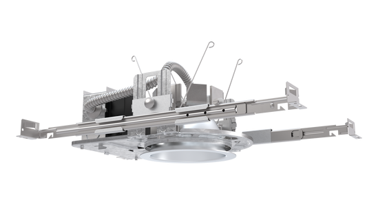 LDN4 Round Open Trim, White Painted, Emergency battery pack; integral test switch, Trim