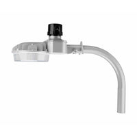 80 Watt LED Dusk To Dawn Light With Photocell - 11200 Max Lumens - Color Selectable 30K/40K/50K - 120-277V - Silver Finish - Includes Arm/Wall Mount