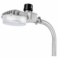 80 Watt LED Dusk To Dawn Light With Photocell - 11200 Max Lumens - Color Selectable 30K/40K/50K - 120-277V - Silver Finish - Includes Arm/Wall Mount