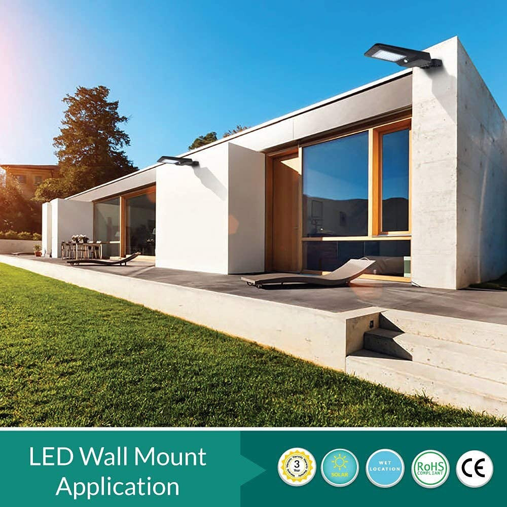 LED Solar Dusk to Dawn Light - 40 Watt - 6000 Lumens - 5000K Daylight - Wall or Post Mount - with Programmable Motion Sensor