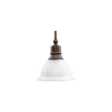 Madison Collection One-Light Antique Bronze Etched Glass Traditional Mini-Pendant Light