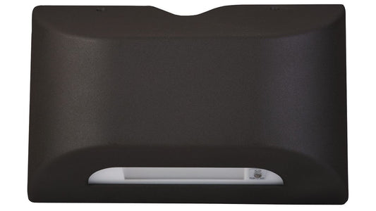 Architectural, low-profile outdoor emergency light, 6350K, heater equipped, self-test/self-diagnostics, black finish