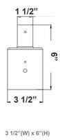 LED Designer Bell Post Light - 16 Inch Diameter - Watt Selectable 100/80/50W - 110-277V - Color Temperature Selectable 30/40/50K - Dimmable - Black Finish - With Single Bell Post Arm Pole Mount & 3 Inch Adapter