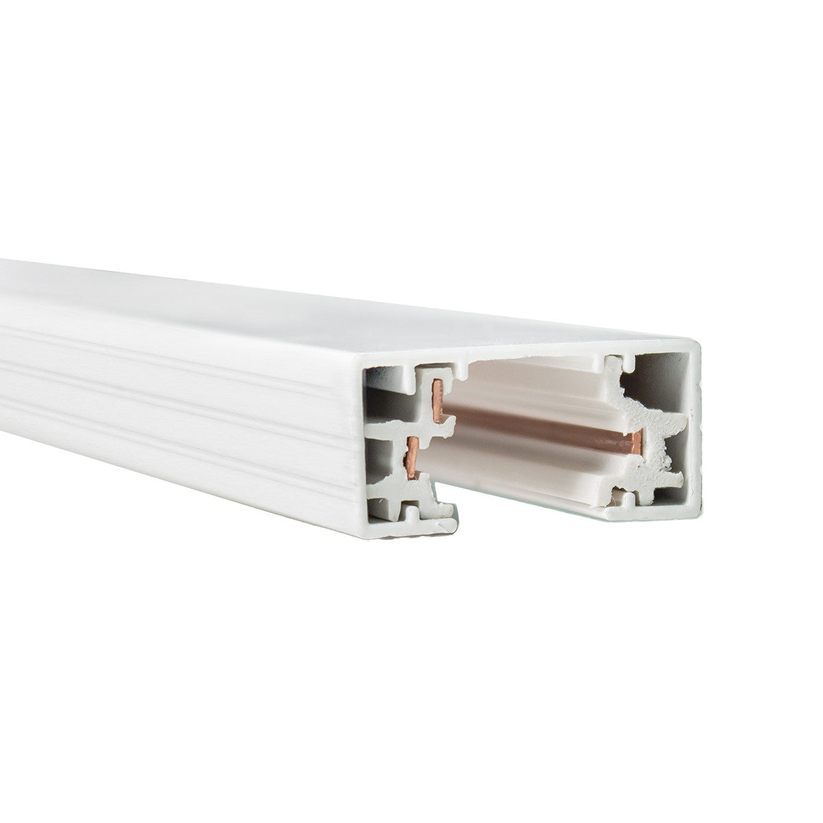 H Track 8FT Single Circuit 120V with 2 Endcaps in White