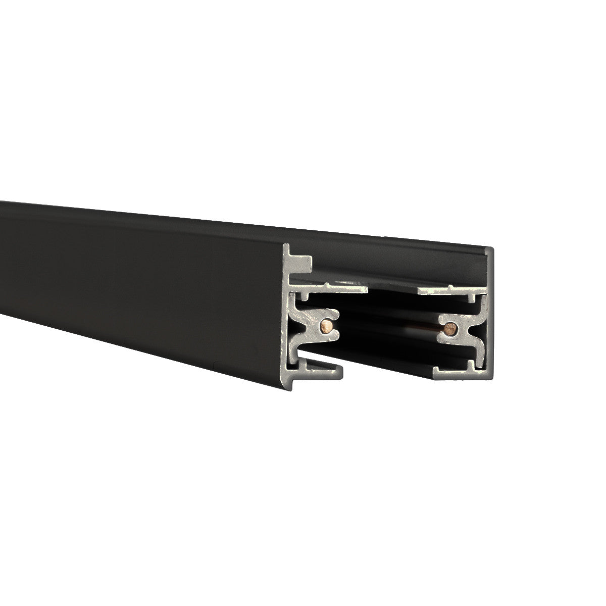 L Track 6FT Single Circuit 120V with 2 Endcaps in Black