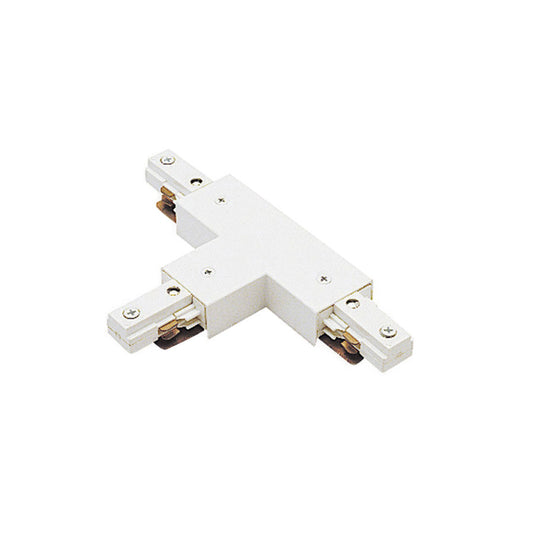 J Track 2-Circuit T Connector in White