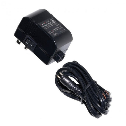 Plug-in Electronic Transformer 120V Input 12V Output 60 Watt in Black