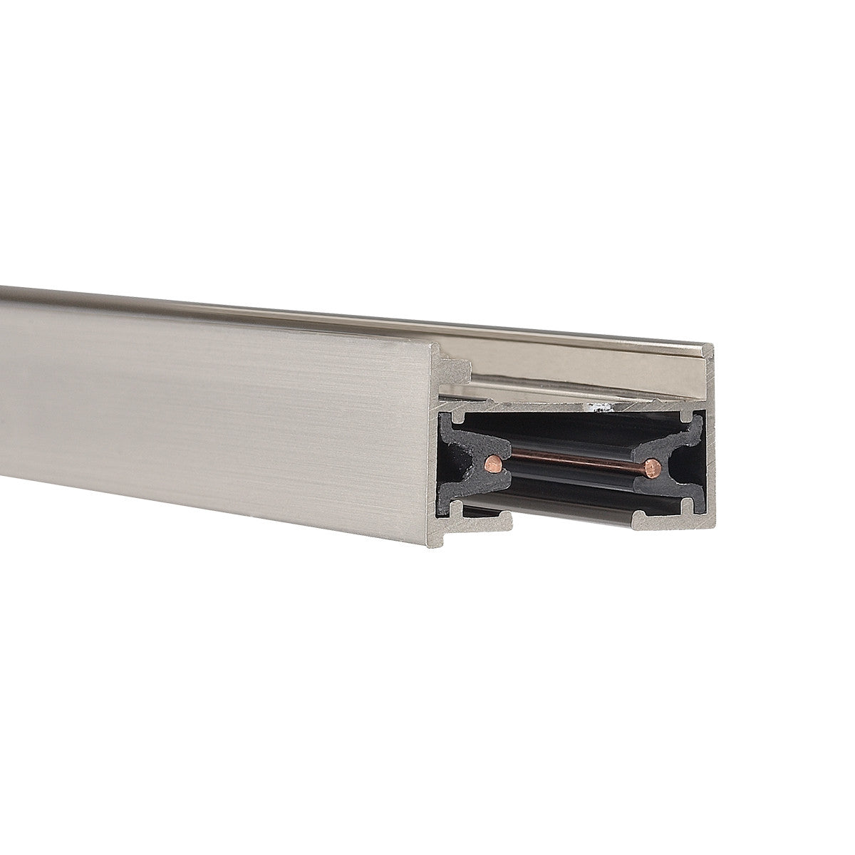 L Track 8FT Single Circuit 120V with 2 Endcaps in Brushed Nickel