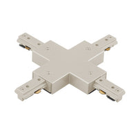 H Track X Connector in Brushed Nickel