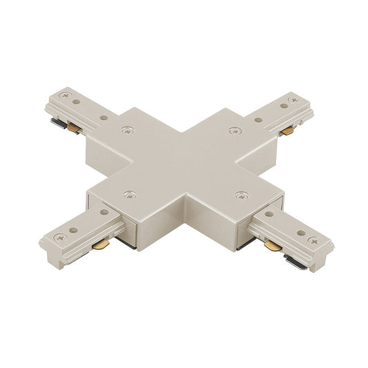 L Track X Connector in Brushed Nickel