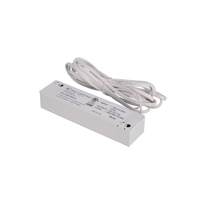 Remote Enclosed Electronic Transformer for Line and Straight Edge 120V Input 24V Output 60 Watt
