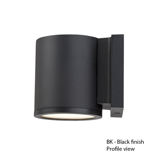 TUBE Single LED Outdoor Wall Sconce Light 3000K in Black
