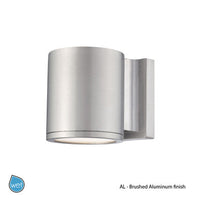 TUBE Single LED Outdoor Wall Sconce Light 3000K in Brushed Aluminum