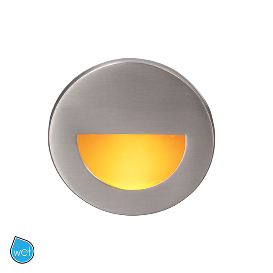 LEDme Round Amber Step and Wall Light in Brushed Nickel