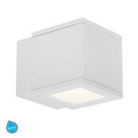 RUBIX Single LED Outdoor Wall Sconce Light 3000K in White