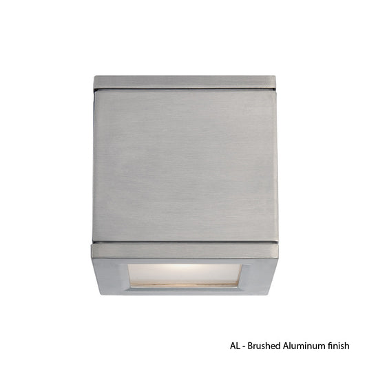 RUBIX Single LED Outdoor Wall Sconce Light 3000K in Brushed Aluminum