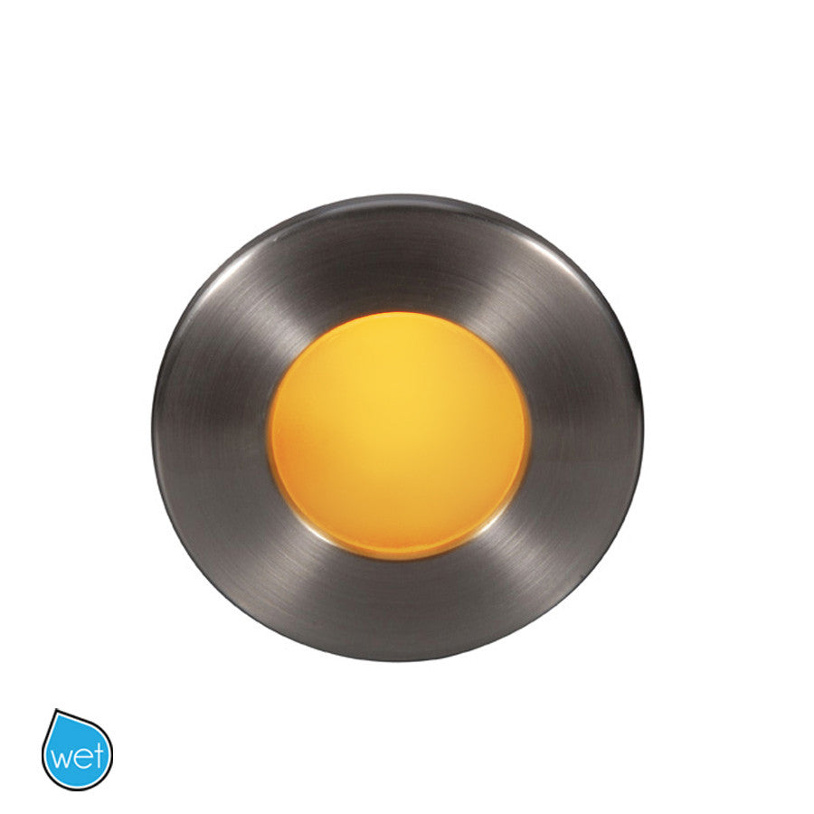LEDme Full Round Amber Step and Wall Light in Brushed Nickel