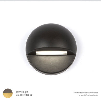 LED 12V Round Deck and Patio Light 2700K Warm White in Bronzed Solid Brass