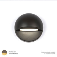 LED 12V Round Deck and Patio Light 2700K Warm White in Bronzed Solid Brass